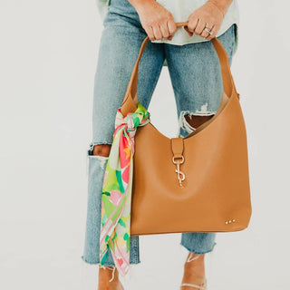 Haddie Hobo Vegan Leather Tote in Brown