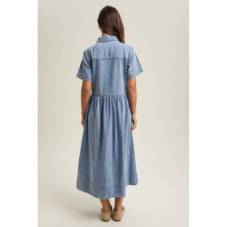 Essential Denim Button Front Dress