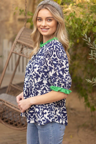 Sophia Abstract Print Top