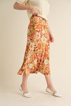 Golden Floral Midi Skirt