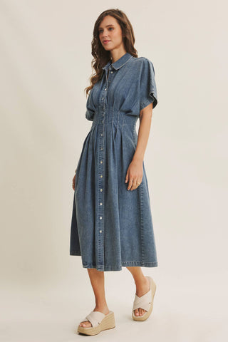 Tori Button Down Midi Dress