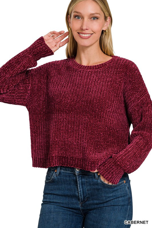 Maggie Chenille Crop Sweater