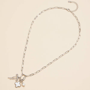 Clover, Bow Charm Necklace