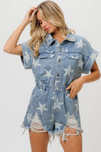 Vintage Star Denim Distressed Romper