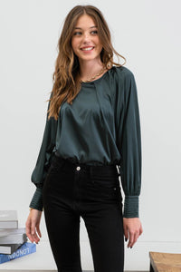 Harper Long Sleeve Top in Green