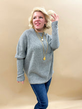 Monica Oversized Sweater Top in Grey