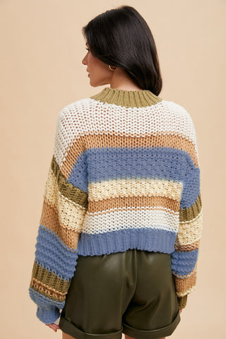 Raven Color Block Chunky Sweater
