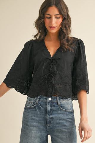 Francesca Floral Embroidery Blouse