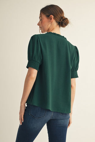 Caroline Blouse in Hunter Green