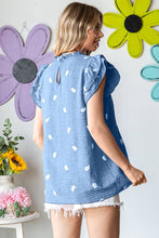 In Bloom Top in Denim Blue