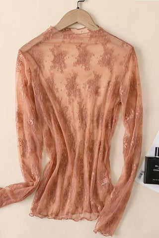 Gemma Lace Top in Brick Red