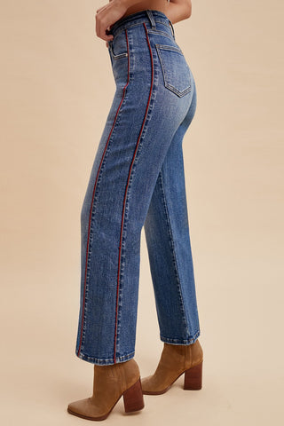 Sofia Side Piping Cropped Jeans