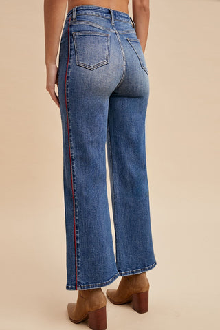Sofia Side Piping Cropped Jeans