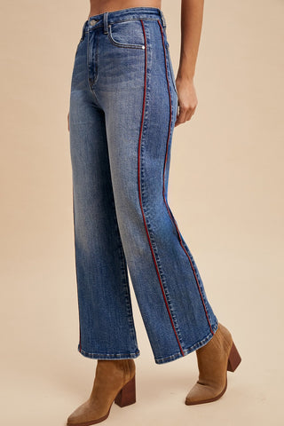Sofia Side Piping Cropped Jeans