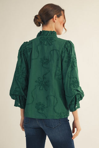 Serena Blouse in Hunter Green