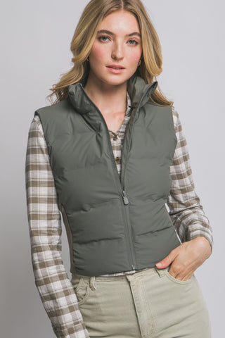 Harlow Puffer Vest in Olive