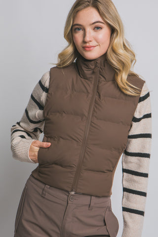 Harlow Puffer Vest in Espresso