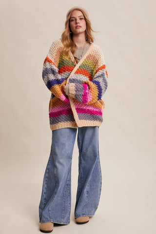 Rainbow Crochet Cardigan