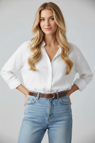 Reese Double Ring Belt in Brown