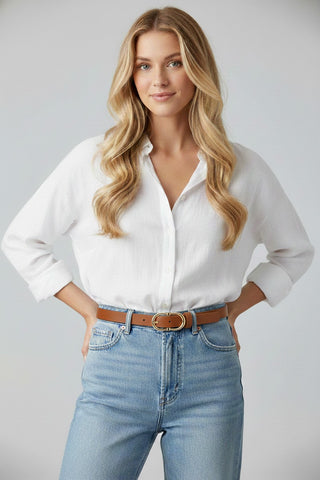 Reese Double Ring Belt in Camel