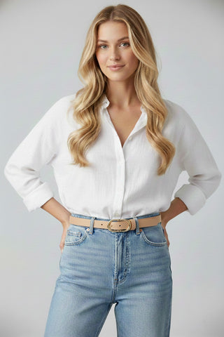 Reese Double Ring Belt in Mocha