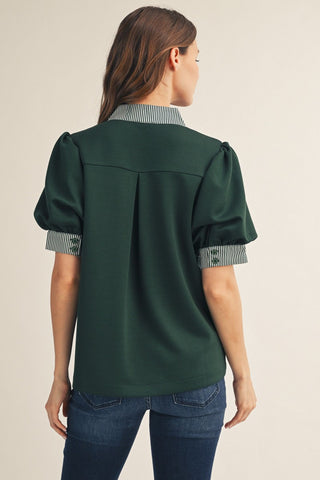 Scarlett Top in Hunter Green