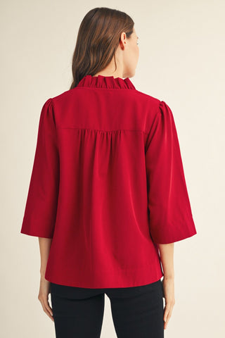 Elara Blouse in Burgundy