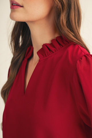 Elara Blouse in Burgundy