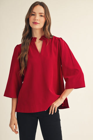 Elara Blouse in Burgundy