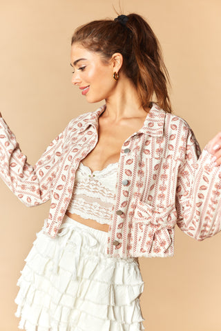 Vintage Game Day Football Cropped Jacket