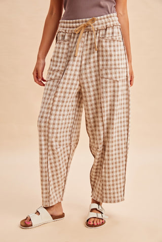 Phoebe Barrel Knit Pants in Latte
