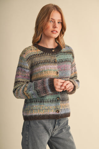 Nina Fair Isle Sweater Cardigan