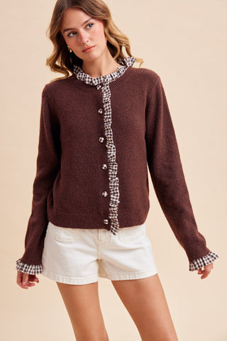 Charlotte Gingham Ruffle Cardigan