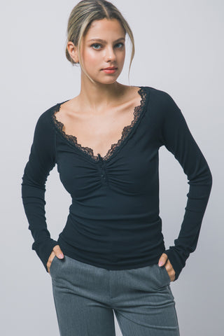 Piper Henley Top in Black