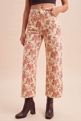Scarlett Vintage Floral Denim Pants