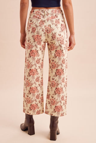 Scarlett Vintage Floral Denim Pants