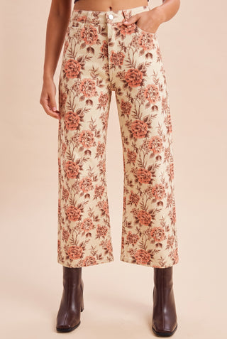 Scarlett Vintage Floral Denim Pants