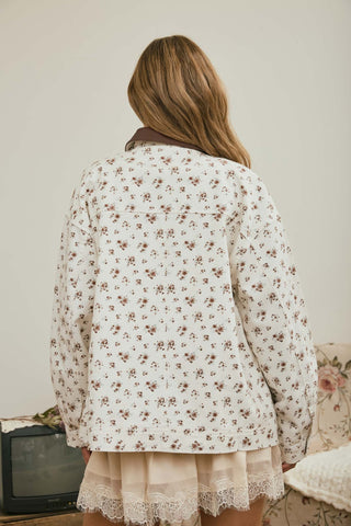 Elain Floral Jacket in Ivory