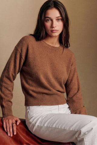 Sadie Sweater Top in Brown