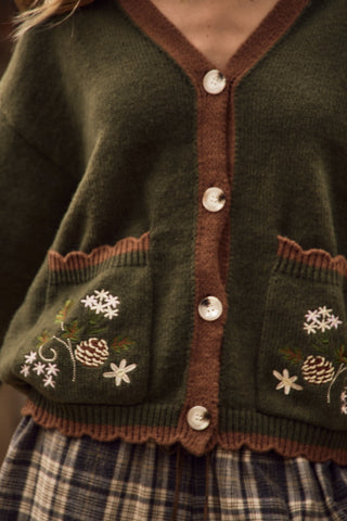 Romi Cardigan in Forest Green