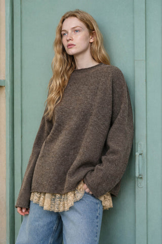 Vivienne Heathered Sweater in Mocha