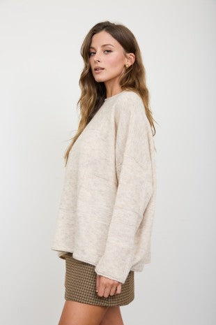 Vivienne Heathered Sweater in Oatmeal