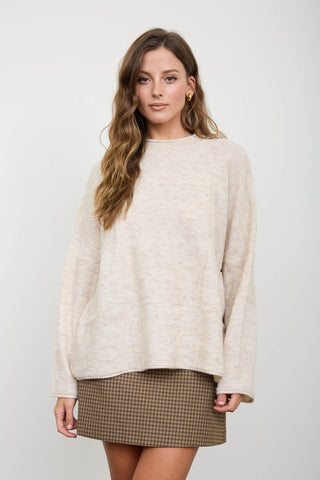 Vivienne Heathered Sweater in Oatmeal