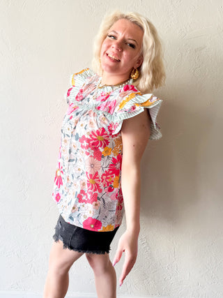 Ivy Ruffled Floral Top