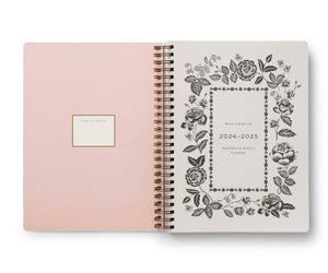 2025 English Rose 17-Month Academic Softcover Spiral Planner