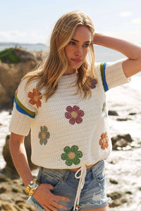 Daisy Embroidered Sweater Top