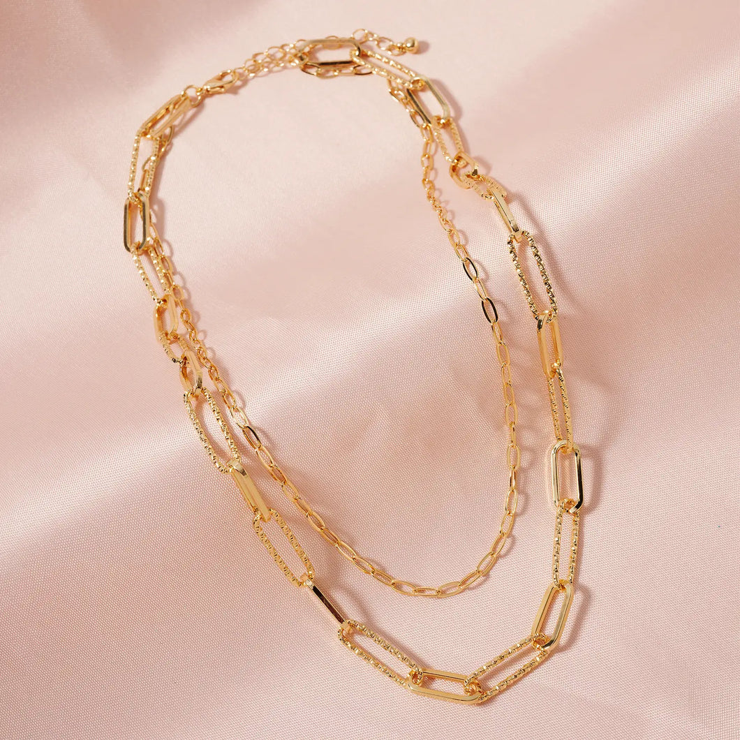 Cut Clip Chain Layered Necklace
