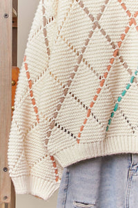 Taylor Diamond Cutout Knit Sweater