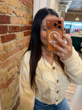 Chunky Cable Knit Button-Front Cardigan