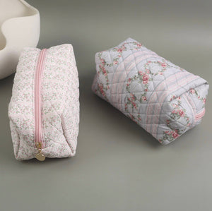 Avery Quilted Floral Cosmetic Bag